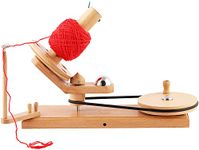 Center Pull Ball Yarn Winder Knitting Crocheting Hand Operated Gift for knitter's Natural Dark Wood with Brass Work (Royal with Anchor)