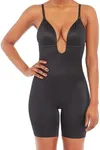 SPANX Suit Your Fancy Plunge Low-Back Mid-Thigh Bodysuit Very Black SM