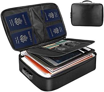 Fireproof Document Bag with Lock, JARAGAR Fireproof Money Bag 3-Layer File Organizer Case with Water-Resistant Zipper, Portable Safe Box for Important File Passport Certificates Legal Documents