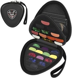 Comecase Guitar Pick Case, Holds 39+ Picks with Mesh Pocket, Jet Black