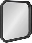 Kate and Laurel Marston Farmhouse Square Wall Mirror, 24 x 24, Black, Decorative Rustic Mirror for Wall