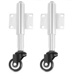 MAHIONG 2 Pack 2 Inch PU Gate Wheel, Spring Loaded Gate Caster Swivel Caster Wheel with Retractable Stem and Side Mount Plate for Gate Fence, 110lbs Load Capacity