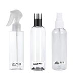 VELPACS PACKAGING 200Ml Empty Plastic Bottle For Hair Application (1 Appicator + 1 Mist Spray+ 1 Trigger Spray) Pack Of 3 | Perfect For Rosemary Tea, Perfume, Rosewater, Travel Friendly, Transparent