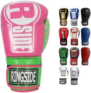 Ringside Apex Flash Sparring Gloves, IMF-Tech Boxing Gloves with Secure Wrist Support, Synthetic Boxing Gloves for Men and Women, Pink and Lime, 14 Oz