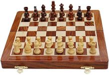 BCBESTCHESS Premium Quality, Handcrafted Wooden Magnetic Travel Foldable Chess Board Set, Secure Storage for Magnetic Pieces with Extra Queens, Chess Set for Kids and Adults, Brown (16 x 16 Inches)