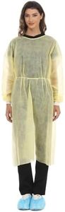 Disposable Isolation Gown Polypropylene Gown with Knit Cuff Long Sleeve 10 Pack Yellow