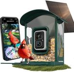Humbirdy-Bird Feeder with Camera, 8MP Ultra HD Video & Photo, Slow-Motion, 2.7in Focus, 4K Live View, AI Identification, 2.4G/5G Wi-Fi, Solar Powered, No Subscription, Wildbird Watching Gifts-Metal