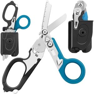 Leepenk 6 In 1 Multi-function Foldable Trauma Shears With Compatible Holster, Emergency Response Medical Scissors For Nurses, Outdoor Camping Succour Scissors Tools（Navy Blue）