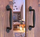 VivaLight 2-Pack 8 Inch Round Rustic Sliding Barn Door Handle - Black Steel Pull for Fence Gate, Garage, Shed, Closet, Pantry - Indoor and Outdoor Use - Easy Install