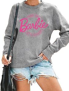 RFBIQI Come On Let's Go Party Sweatshirt Women Trendy Girls Shirt Cute Bachelorette Pullover Fall Casual Holiday Tops, Light Gray, Small