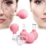 4PCS Mini Face Cupping Massager - Facial Massage Cupping Sets,Cupping Vacuum Suction Glass Facial Vacuum Suction Massage Cups,Glass Cupping,for Cellulite Cupping Massage Back Pain Relief
