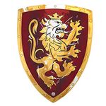 Liontouch Noble Knight Shield, Red/Large | Medieval Pretend Play Foam Toy for Children with Golden Lion Theme | Safe Weapons & Battle Armor for Dress Up & Costumes