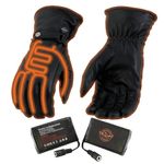 Milwaukee Leather MG7519SET Men’s Black Leather Heated Winter Gloves for Motorcycle Ski Hiking & i-Touch - Medium