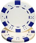 Brybelly 50 White Clay Composite Striped Dice 11.5 Gram Poker Chips