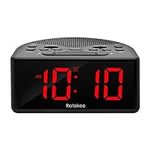 Ratakee Digital Alarm Clock Radio, AM/FM Radio with Preset and Sleep Timer- 1.4” LED Digits with Dimmer, Battery/Outlet Powered for Bedroom