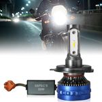 OTOROYS 1 YEAR WARRANTY Ultra Bright H4 3 Pin 50W Led Headlight Bulb | High & Low Beam | Lens Projector Headlight Bulb With Cooling Fan For All Bikes & Scooters