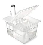 (Everie container& plastic lid, Side mount for Joule) - EVERIE Sous Vide Container 11.4l with Collapsible Hinged Lid for Chefsteps Joule Sous Vide Immersion Circulator Cooker (Side Mount)