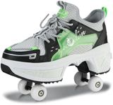 Roller Skate Shoes Unisex Shoes with Wheels That Pop Out 2-in-1 Skate Shoes & Sneakers Shoes That Turn Into Roller Skates Gift for Kids Boys Girls Men and Women