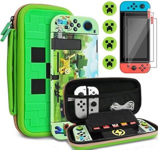 TIKOdirect Carrying Case Accessories for Switch,Portable Travel Case with Soft Protective Case, Screen Protectors and Thumb Grip caps, Green