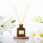 PRISTINE Happy Reed Diffusers for Home & Bathroom | Refresh Lily of Valley & Jasmine Room Fragrance Reed Diffuser, Oil & Room Diffusers with Reeds Stick Set | Refreshing Home Fragrance Scent Diffuser