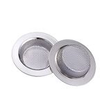 Yizhet 2pcs Kitchen Sink Strainer, Stainless Steel Sink Drain Filter Bathroom Hair Catcher Shower, Plug Hole Cover, Bathtub Drain Cover for Kitchen Bathroom, Outer Diameter 75mm (2.95 inch)