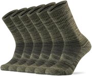 Ortis Men's Merino Wool Cushion Crew Socks with Moisture Wicking Control Light Weight Breathable for Outdoor Hiking Cycling(Green XL)