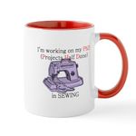 CafePress Sewing Phd (Projects Half Done) Large Mugs 11 oz (325 ml) Ceramic Coffee Mug