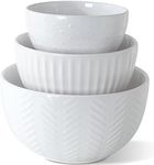 HAPPY KIT Ceramic Mixing Bowls Set, Nesting Bowls Set For Kitchen,Large 5/3/1.5 Quart Bowl Set of 3, Prep Serving Bowl for Baking and Mixing Salad,Oven, Microwave and Dishwasher Safe