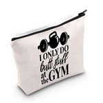 LEVLO Funny Sports Lover Gifts I Only Do Butt Stuff At The Gym Makeup Bags Fitness Women Barbell Gifts, I Only Do Butt Stuff, Daily