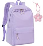 YOOLOVE School Backpack for Teens, Lightweight College Bookbag for Girls Travel, 17 Inch Casual Daypack Laptop Bag for Women, Purple, Large, Casual