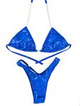 New, never worn figure practice/posing suit/competition bodybuilding bikini - Shiny blue