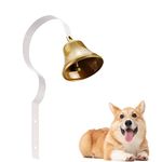 GoldTiger Dog Doorbell,Fixed Metal Dog Doorbell,Dog Bell for Door Potty Training,Bell for Dogs to Ring to go Outside,Manual Assemble Wall Mounted Dog Door Bell (White)