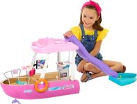 Barbie Toy Boat Playset, Dream Boat with 20+ Ocean-Themed Accessories Sized to Fashion Dolls Including Pool, Slide & Dolphin,