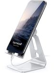 Lamicall Adjustable Cell Phone Stand - Aluminum Desktop Phone Holder, Anti-Slip Mobile Phone Base Desk Table, Compatible with iPhone, Samsung Galaxy Note, Office Accessories, 4-8" Smartphone - Sliver