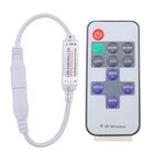 OTOTEC RF Wireless Remote Control For Single Color Strip Light LED DC 12V 12A Mini In-line Dimmer Switch