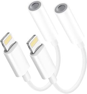 2 Pack Adaptateur iPhone Jack/Adaptateur Lightning Jack[Certifié MFi]Adaptateur Jack iPhone/Lightning to Jack 3,5 mm Adaptateur Casque pour iPhone Aux Audio Câble Jack avec iPhone 14/13/XS/Max/8