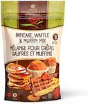 1 Pack x 500g Gluten-Free Pancake, Waffle, and Muffin Mix, Wild Rice Flour and Flax Meal Mix for Protein Waffle and Protein Pancakes, Healthy Pancake Mix - Floating Leaf