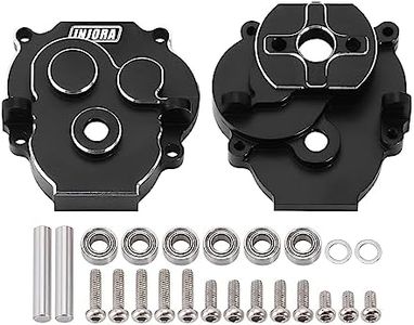 INJORA Transmission Housing with Bearings CNC Aluminum Gearbox Case Housing for 1/18 RC Crawler TRX4M Upgrade(Black)