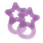 Dentistar® Star Teether Pack of 2, Teething Baby Toy for Infants Aged 3+ Months, Soft Silicone Baby Teething Ring for Tooth and Gum Pain Relief, Made in EU – Lilac