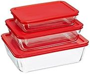 Pyrex 1083958 Simply Store 6-pc Rectangular Set, Glass, Clear