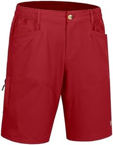 Little Donkey Andy Men's Hiking Cargo Shorts with 9 Pockets Lightweight Water-Resistant Quick Dry Golf Travel Shorts Red 3XL