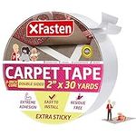 XFasten Super Strong Double Sided Carpet Tape Extra Sticky, 2-inch by 30-Yard, Heavy Duty Double Sides Area Rug to Carpet Gripper Tape, Ideal for Homes with High Foot Traffic and Large Pets