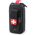 LIVANS Tactical MOLLE Medical Pouch, EMT First Aid Pouch IFAK Trauma Kit Everyday Carry Survival Bag Include Cross Patch