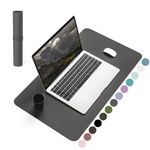 YSAGi Non-Slip Desk Pad, Waterproof PVC Leather Desk Table Protector, Ultra Thin Large Mouse Pad, Easy Clean Laptop Desk Writing Mat for Office Work/Home/Decor (60 x 35 cm, Dark Gray)