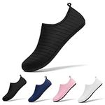 Racqua Water Shoes Beach Swim Pool Sea Surf Aqua Wet Socks Yoga Quick-Dry Breathable Weitsuit Non Slip Lightweight Shoes for Men Women Black EU38/39=UK5.5/6.5