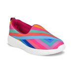 KazarMax Kids Girls Illusion Stripes Printed Loafers | Casual | Slip On Shoes -13 Kids Uk, Multicolour