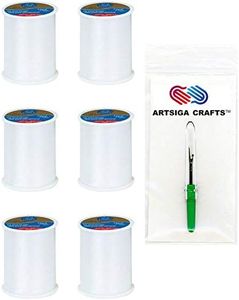 (6-Pack, C-230-001-White) - Coats & Clark Bundle: (6-Pack) Dual Duty All-Purpose Polyester Thread 400 Yds White + 1 Artsiga Crafts Seam Ripper C-230-001-6P