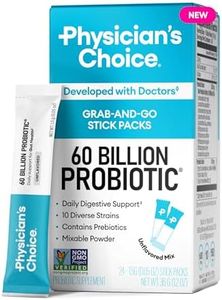 Physician’s Choice 60 Billion CFU Probiotic Stick Packs - 10 Strains + Prebiotics - Immune, Digestive & Gut Health - Supports Occasional Constipation, Diarrhea, Gas & Bloating - for Women & Men - 24CT