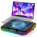 OImaster RGB Laptop Cooling Pad Powerful Turbofan (3500 RPM) Gaming Laptop Cooler Stand with Infinitely Variable Speed Rapid Heat Dissipation for 12"-19" Office Notebook Laptop