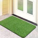 OLanto Artificial Grass Door Mat, Turf Grass Front Door Mats Outdoor/Indoor, Realistic Fake Grass Rug for Entrance, Dog, Patio, Camper, Home Decor, 17” x 30”